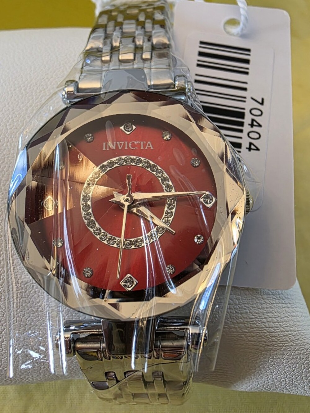 Invicta Celestial 70404 30mm Silver Red Crystal Womenโs Watch